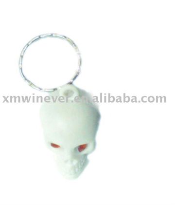 Plastic Skull Keychain,White,promotion