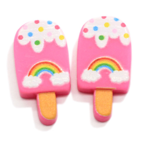 Popularne Flatback kolorowe Popsicle Resin Charms Sweet Cone Simulation Summer Food Beads Cabochon Brelok DIY Dekoracje