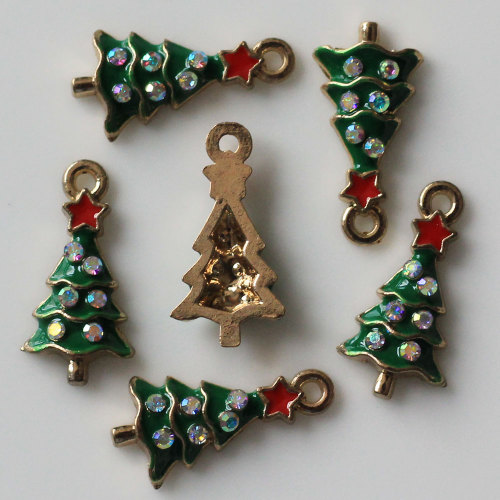 Nuevo colgante de Navidad de 9 * 16 MM, encantos de árbol de Navidad, regalo de joyería para mujer
