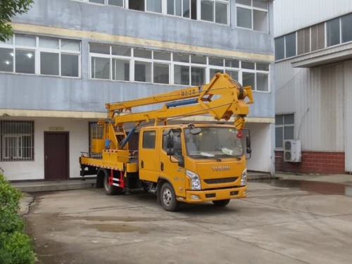 Yuejin recogedor de cereza hidráulico hombre elevador camión de mesa