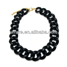 Large Thick Black Plastic Curb Link Chain Necklace