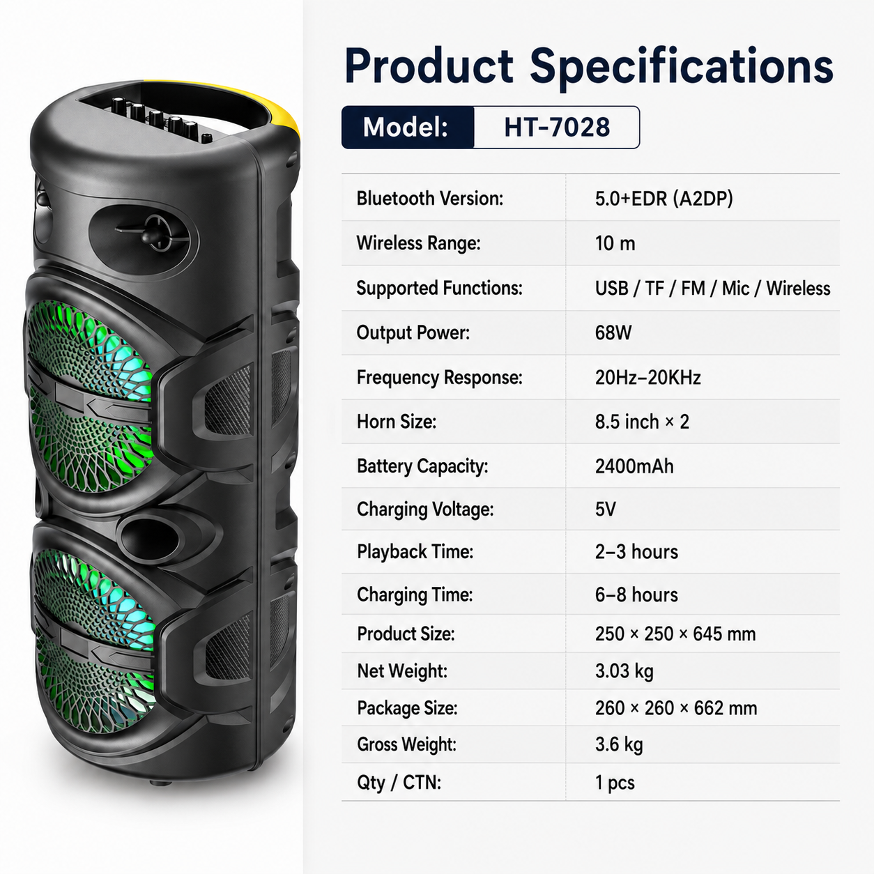 Taşınabilir Parti Hoparlörü Portable Party Speaker