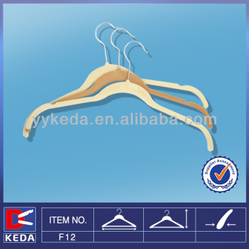 Velvet Flocked Hanger with U Notches and Tie Bar