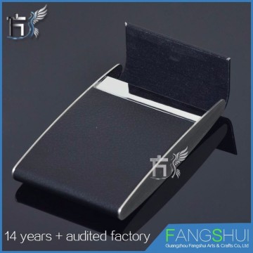 Free sample credit card case leather golden index card holder hot sale