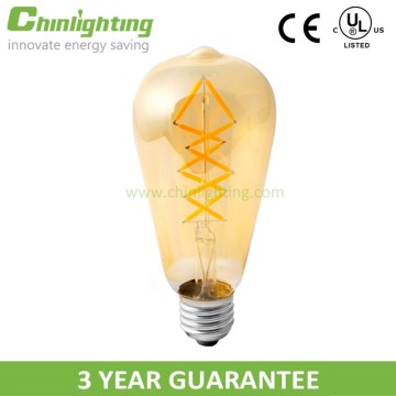 UL edison LED filament bulb ST64 antique LED filament bulb