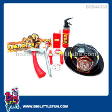 Fireman toy set with fireman helmet