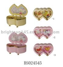 Double heart-shaped musical box