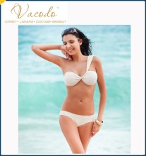 Classic Brazil Style Two Pieces white Micro Fibre Bikini swimwear