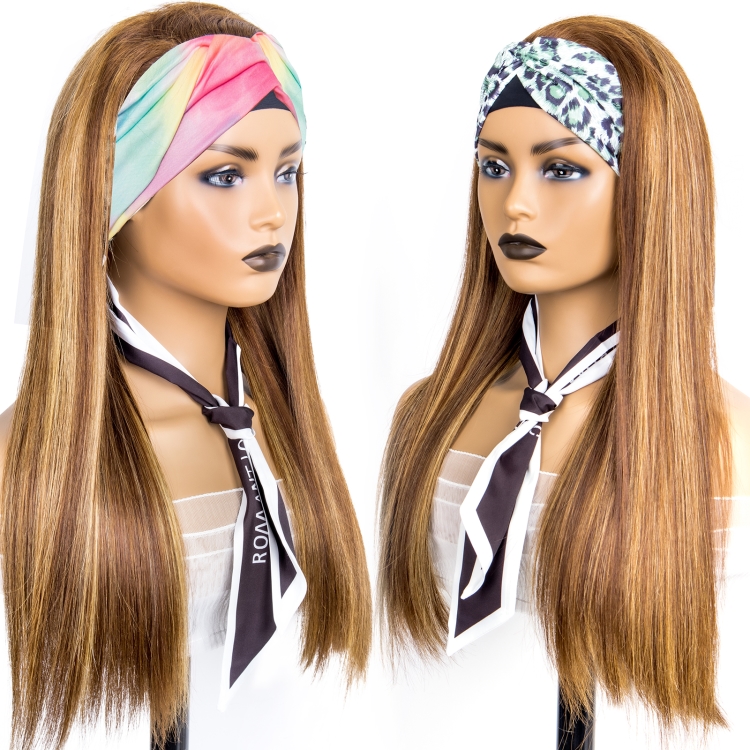 September promotion highlight color piano 4/27 headband wig silky Cuticle Aligned Brazilian Human Hair wig for black woman