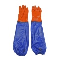 impermeable de PVC granulado naranja con guantes de manga 60cm