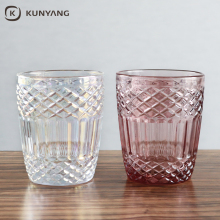 Wholesale Iridescent Diamond-Shaped Embossed Western Old Fashioned Glasses