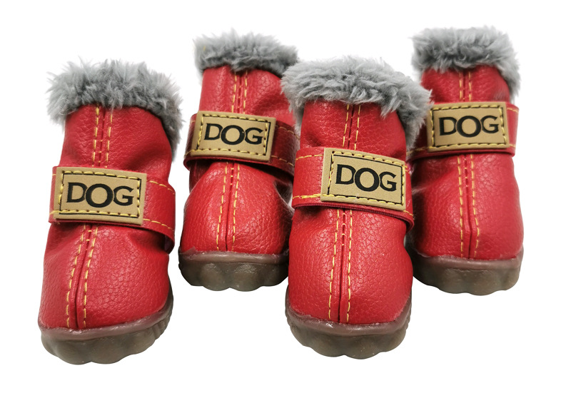 PU Leather Nonslip Pet Booties Winter Snow Dog Shoes Wholesale for Teacup Chihuahua Yorkie