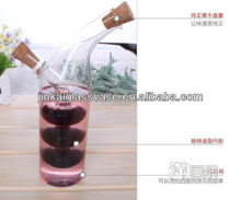 decorative glass oil and vinegar bottle