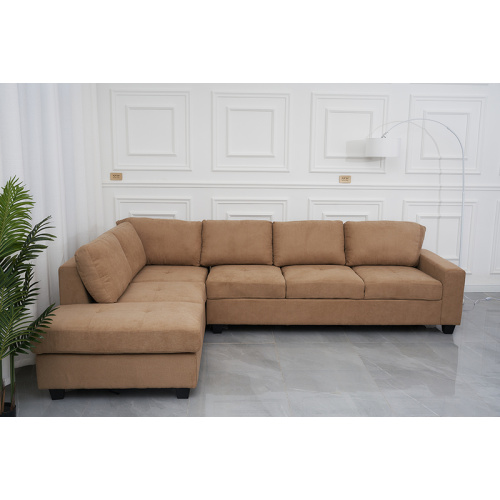 Living Room Fabric Corner Sofa with Ottoman