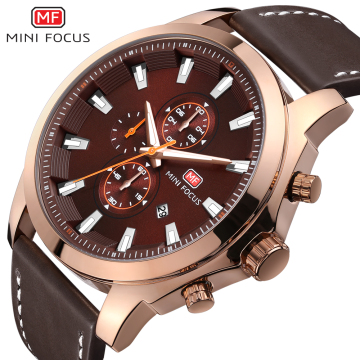 MINI FOCUS Fashion Top Brand Genuine Leather Watch