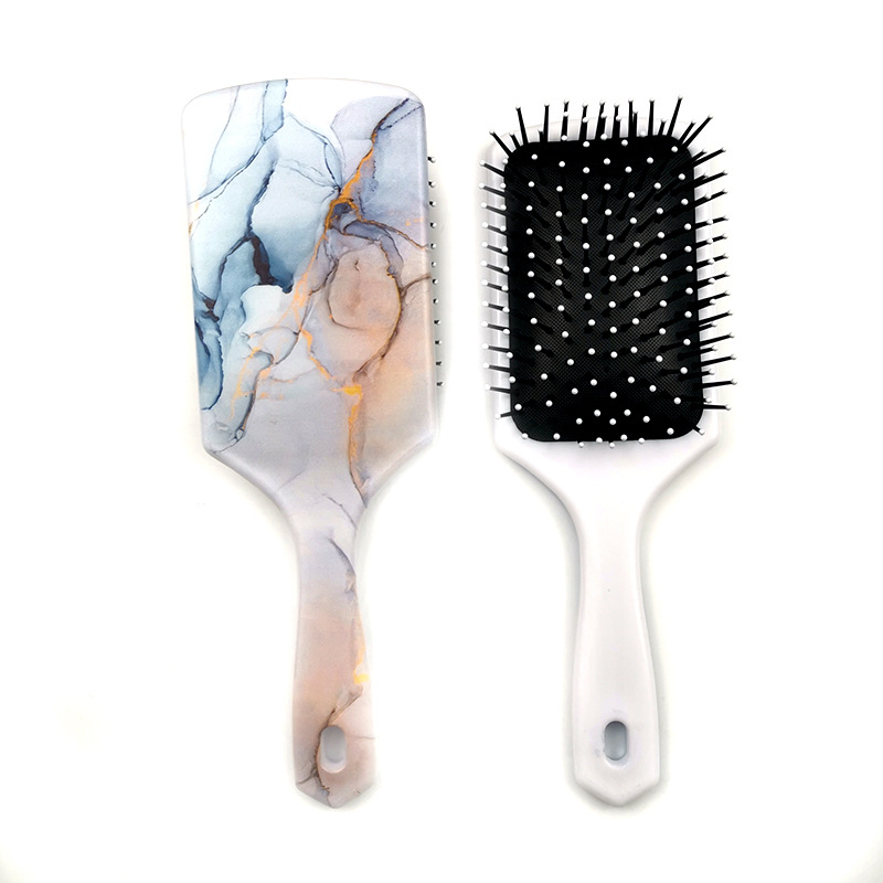 Massage Hair Brush Comb Customized Logo Printing Package Handle Type comb hair care brush fashion square paddle hairbrush