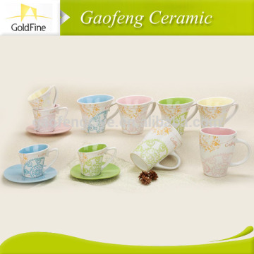 ceramic stoneware cup with saucer