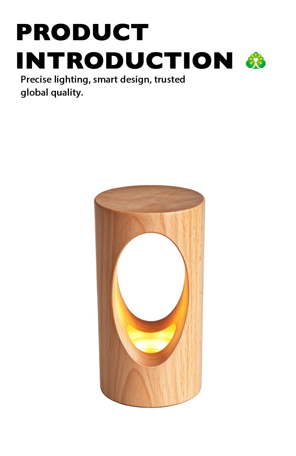 Ночник с круглой рамкой из цельного дерева X Round Solid Wood Frame Night Light X