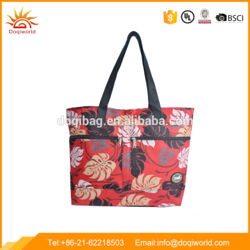 Full flower printing 600D plyester grocery tote bag custom printed
