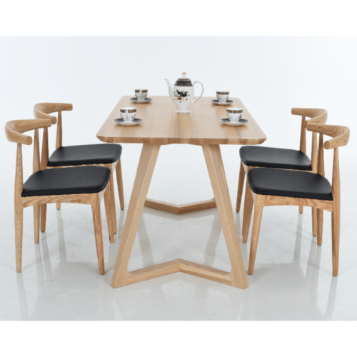 Tavolo da pranzo rettangolo in legno massello di stile nordico