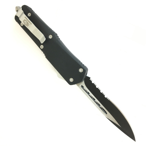 A07 Automatic Knife Push Button with Clip and Glass Breaker