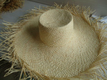 Hand made crochet knitted raffia hat body