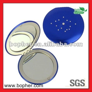 custom round metal cosmetic compact mirrors