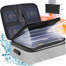 Document Organizer with Lock,Upgraded Heat Insulated Fireproof&Waterproof Box 8 Layers File Organizer,Portable Home Travel Safe
