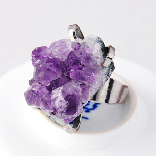 Natural Drusy Amethyst Gemstone rings