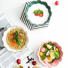 2020 New fashionable unique design salad bowl bowl ceramic colorful ceramic bowl