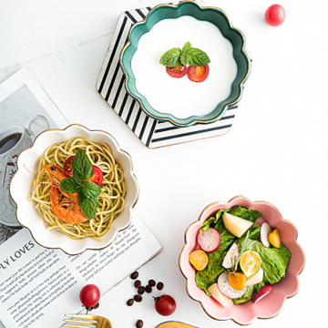 2020 New fashionable unique design salad bowl bowl ceramic colorful ceramic bowl