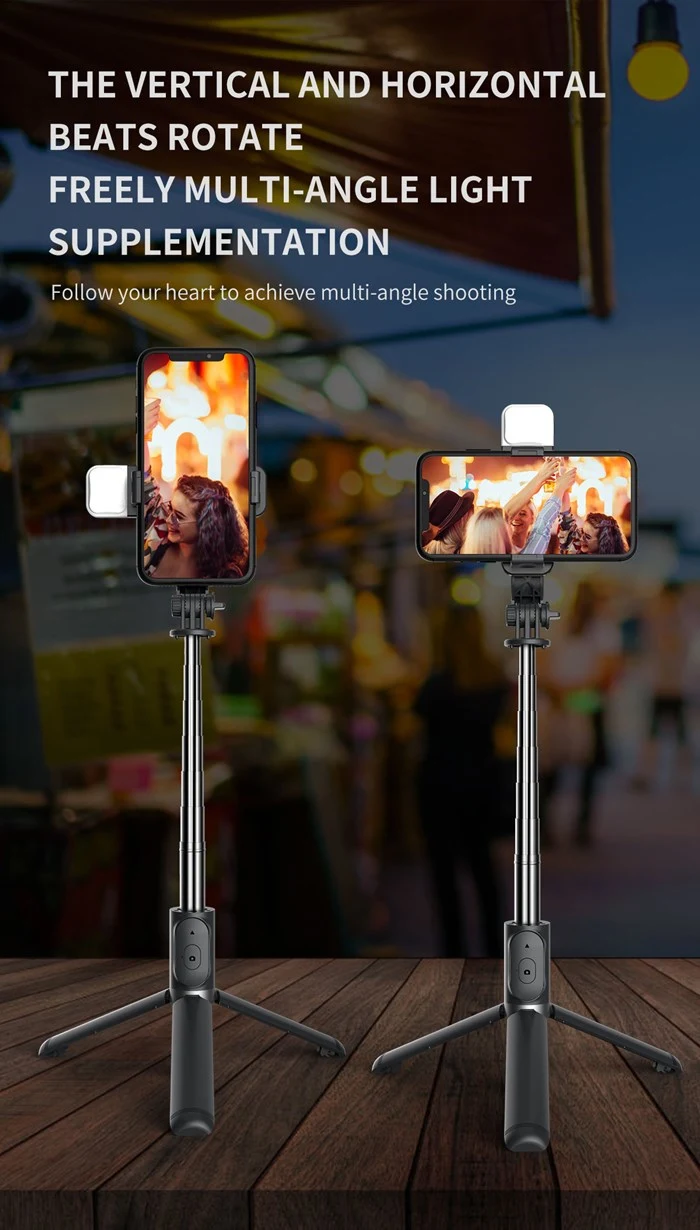 All in One Foldable LED Lamp Selfie Stand Tripod Q02s