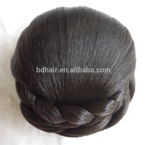 Black synthetic stright hair bun pieces to women,Hair Buns hairpieces