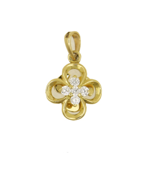 Lucky Leaf Yellow Gold Pendant 18 K