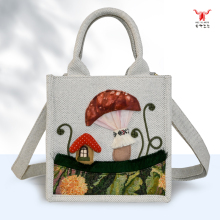 Mei Yi Arts Mushroom House Handheld Crossbody Tote Bag