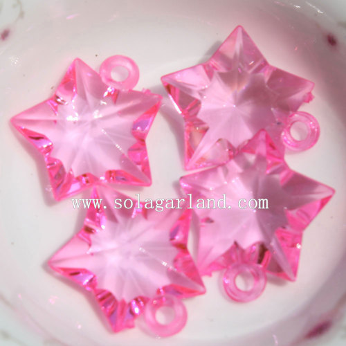 Clear Mixed Colors Loose Acrylic Plastic Star Beads Pendants