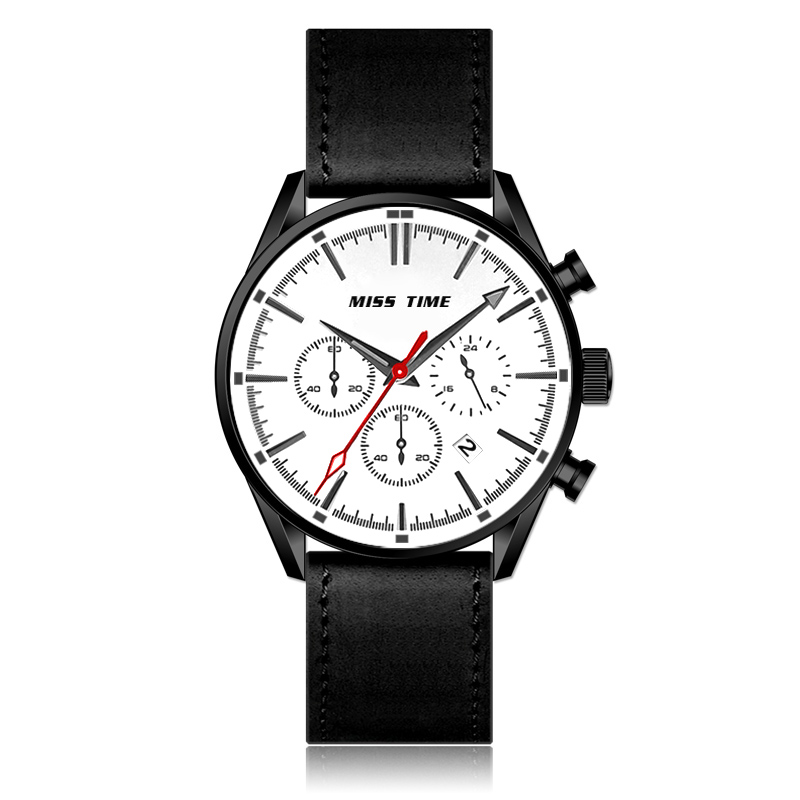 Western Trendy Stainless Steel Case Quartz Watch 