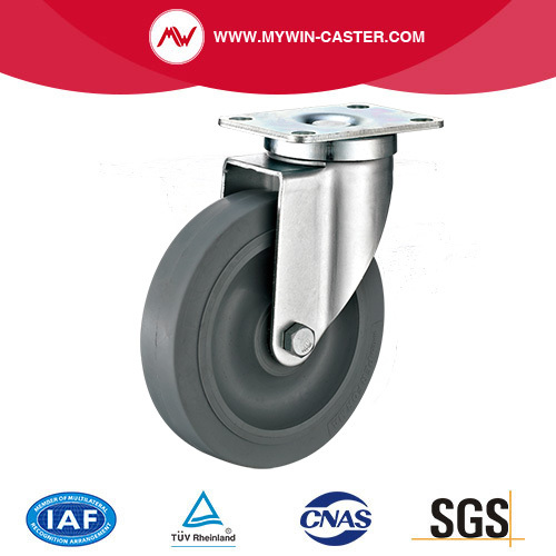 American Medium Light Duty Plate Swivel Gray TPR Castor Wheel