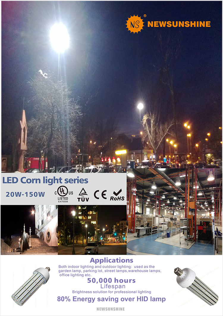 UL/TUV/DLC Factory outlet LED Warehouse Lighting Retrofit E40 LED Corn Bulb 60W street lamp