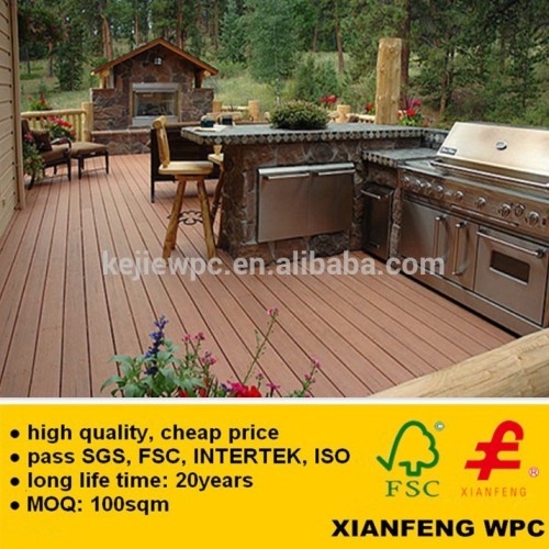 Anti UV Wood Plastic Decking Boards Eco Friendly Exterior Waterproof Fire Retardant Composite Deck