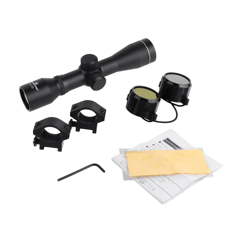 FOCUHUNTER 4X32 Compact Rifle Scope with Duplex Reticle