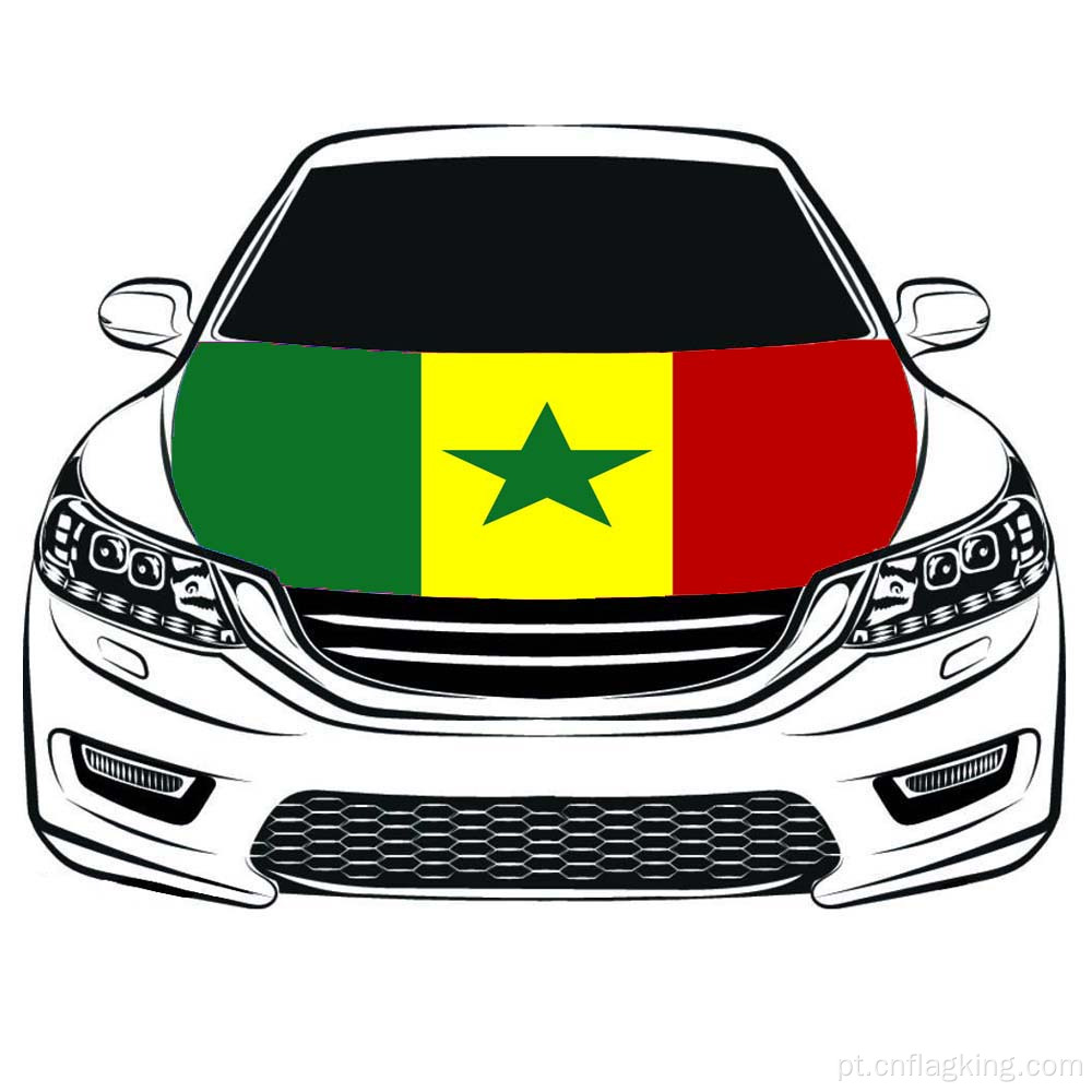 Bandeira do capô da República do Senegal 3.3X5FT Car Bandeira do capô da República do Senegal