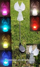 Solar stake light with angel rose tractor cross