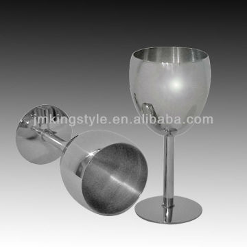 Round shape stainless steel material wine silver goblet