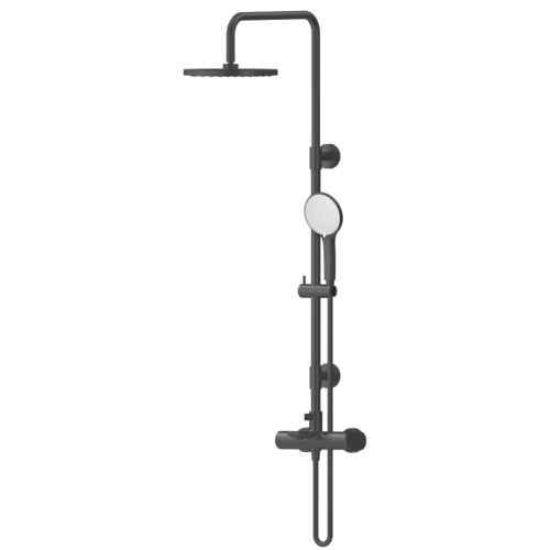 Black Exposed Thermostatic Shower System