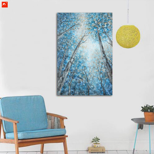 Luxury Blue Tree Forests Oil Painting