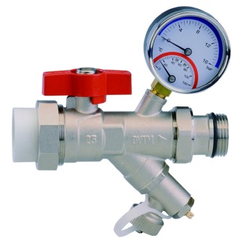 Brass Strainer Ball Valve With Pressure Gage /Ball Valve With Strainer/PPR Ball Valve