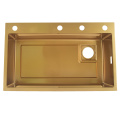 Premium Golden Stainless Steel Sink with Cup Rinser