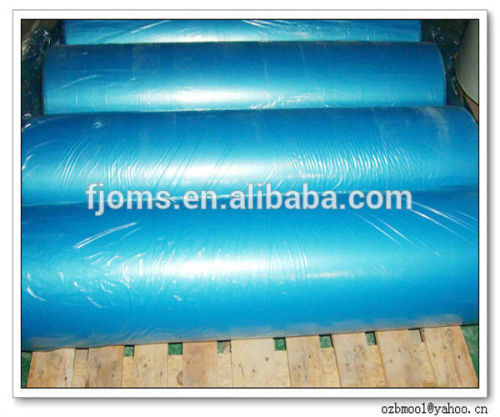 Clear blue plastic sheet rolls, blue PE film