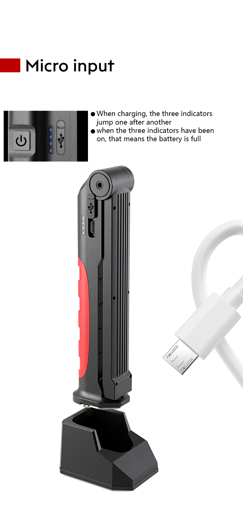 Latest best product in the industry  emergency IPX5 ETL certificate magnetic work light with fire work light